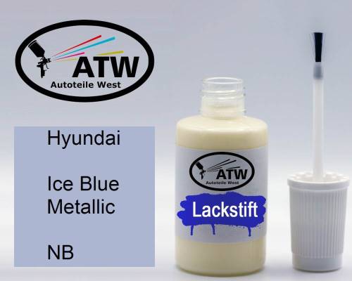 Hyundai, Ice Blue Metallic, NB: 20ml Lackstift, von ATW Autoteile West.